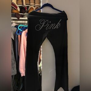 PINK Limited Edition Bling Foldover Flare Leggings